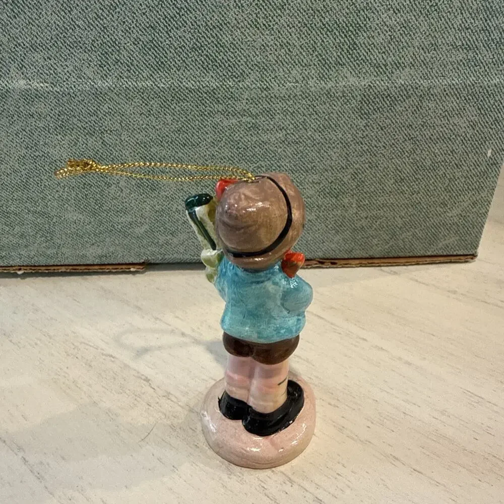 Vintage‎ Enesco Christmas Ornament Bavarian Boy w Presents EUC